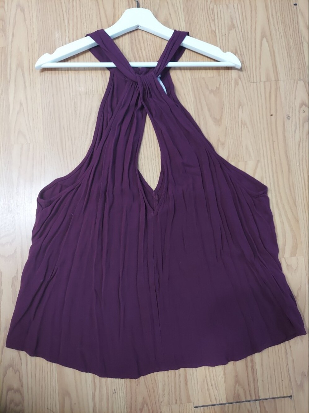 Free People "Twist and Shout" Keyhole Buckle Halter Tank Top NWOT size Large